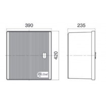 Contenitore per 2 contatori monofase o uno trifase 420X390 OEC AREGTI-Y dimensioni
