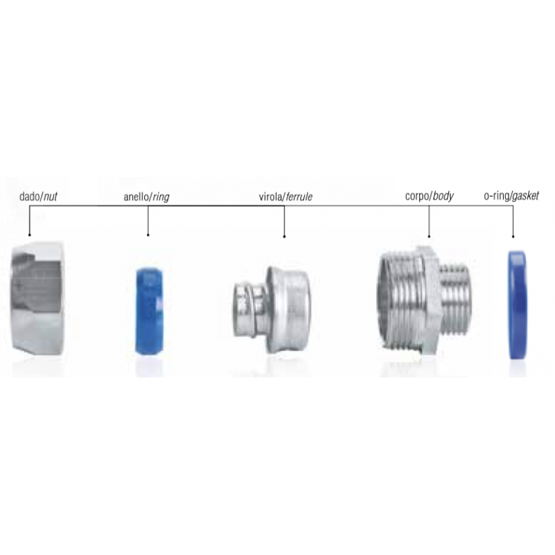 Raccordo Filettato D.12MM - Tubo Flessibile M16 Euro 2000 50042