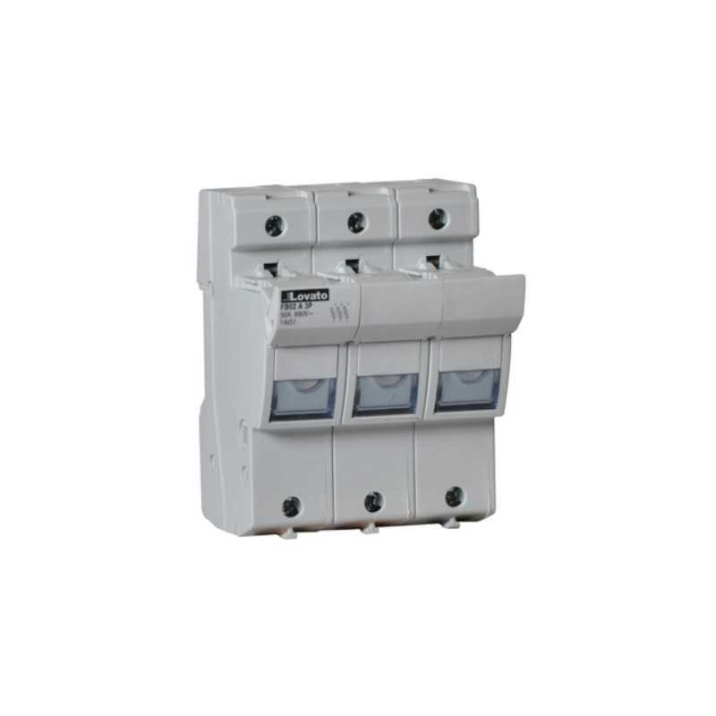 Portafusibile 3 Poli per fusibili 14X51 fino a 50A Lovato FB02A3P