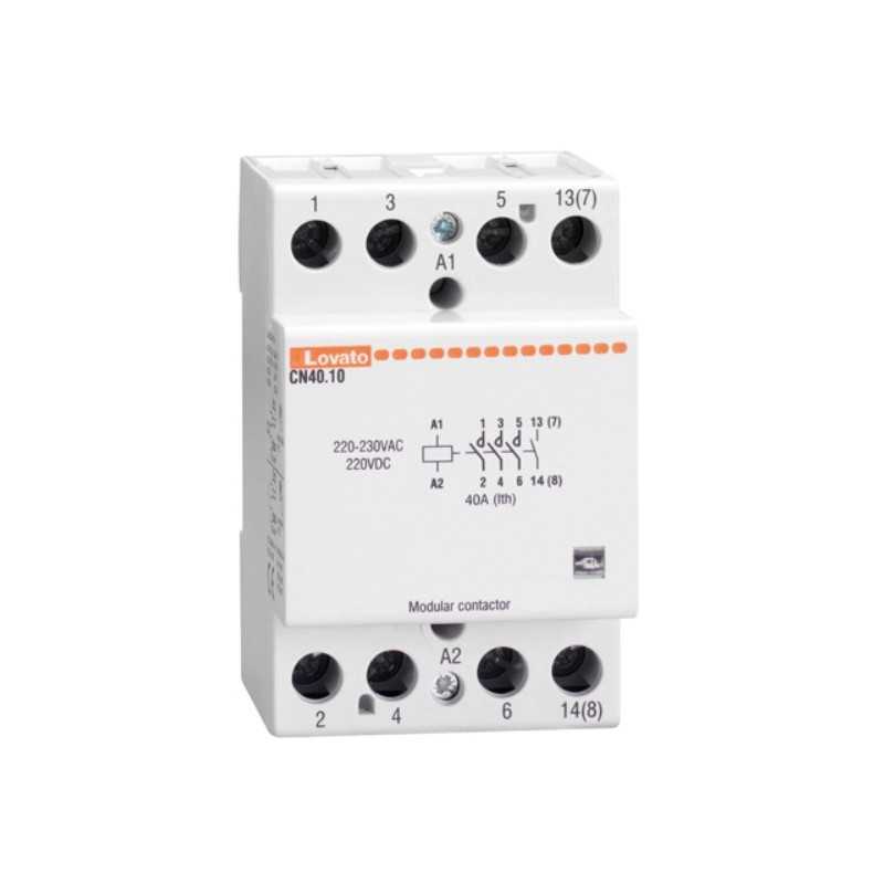 Contattore quadripolare 4 NA Bobina 24V ACDC 40A Lovato CN4010024