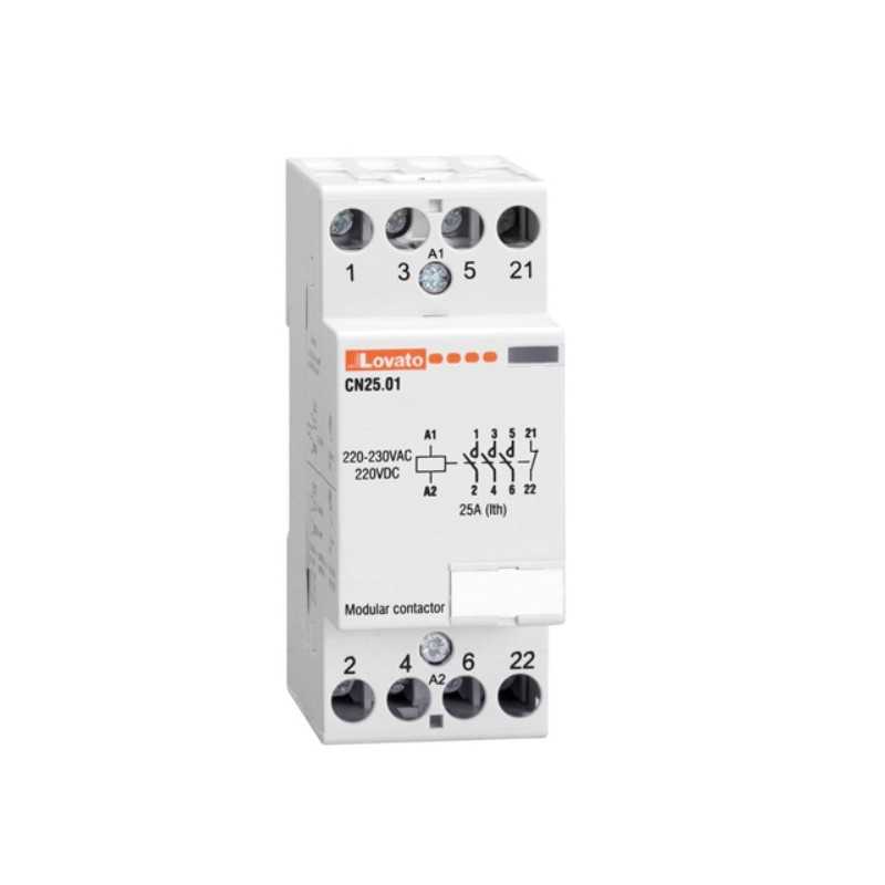 Contattore quadripolare 4 NA Bobina 220V AC 25A Lovato CN2510220