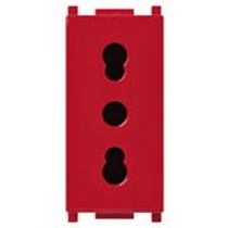 Presa VIMAR PLANA 2P+T 16A P17/11 rossa
