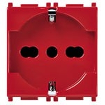 Presa universale VIMAR PLANA 2P+T 16A rossa
