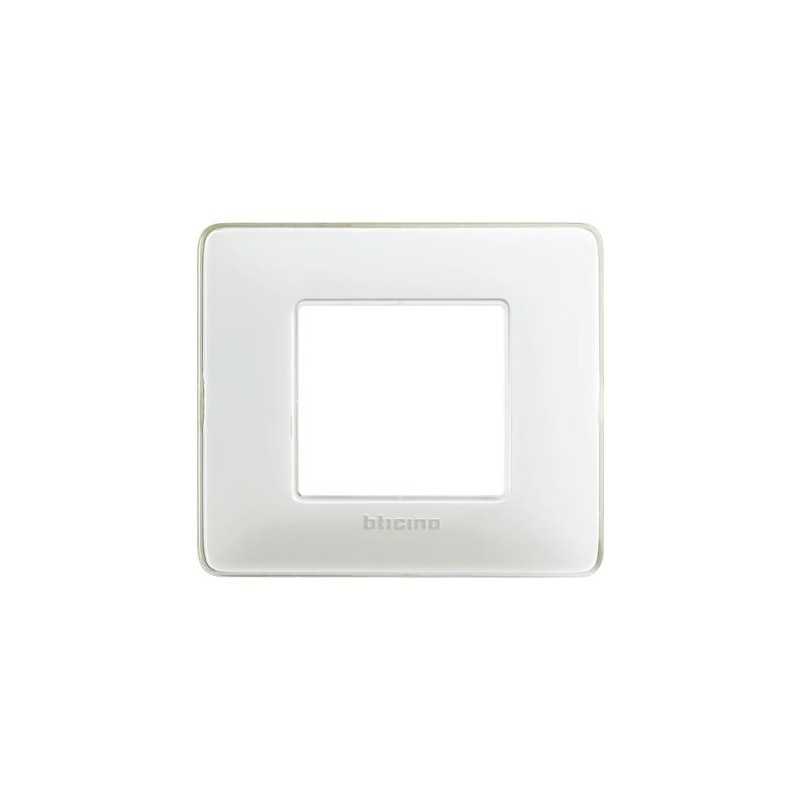 Placca Bticino Matix 2 posti Ghiaccio AM4802CBN
