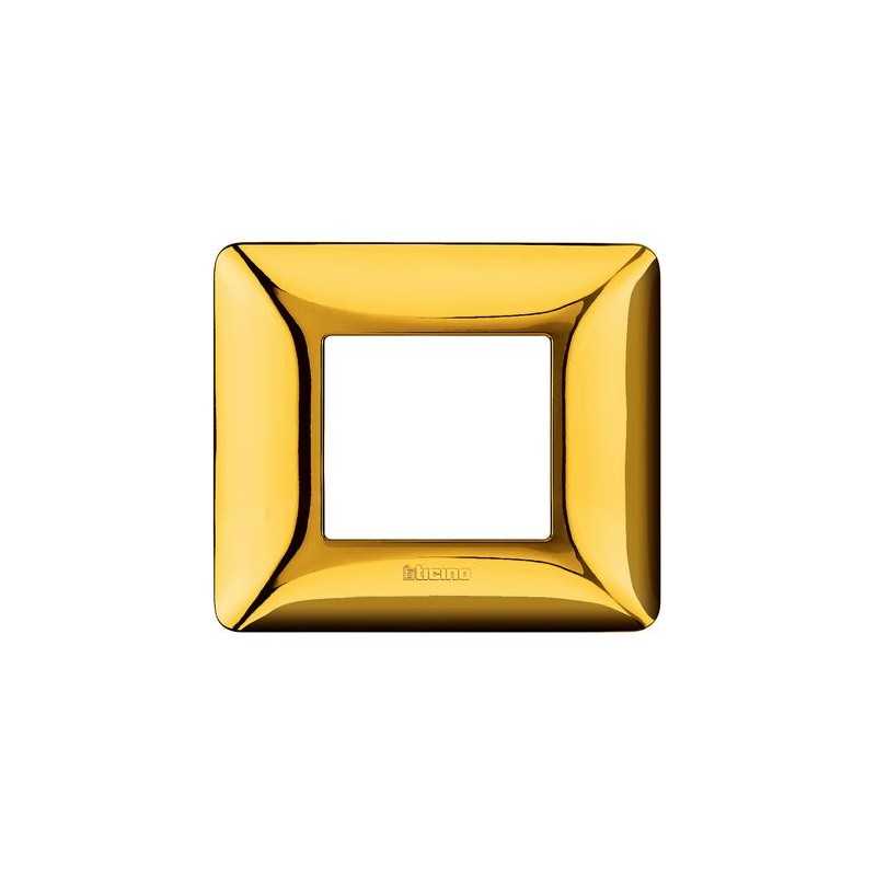 Placca Bticino Matix 2 posti Oro Lucido AM4802GOR