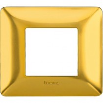 Placca Bticino Matix 2 posti Oro Satinato AM4802GOS