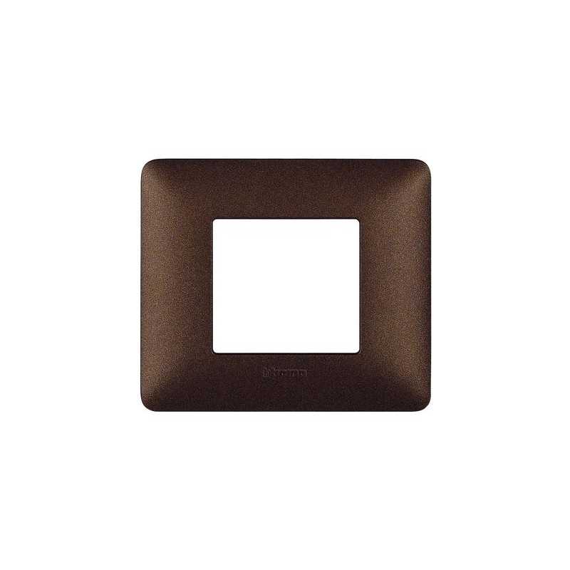 Placca Bticino Matix 2 posti Marrone Caffè AM4802TGG