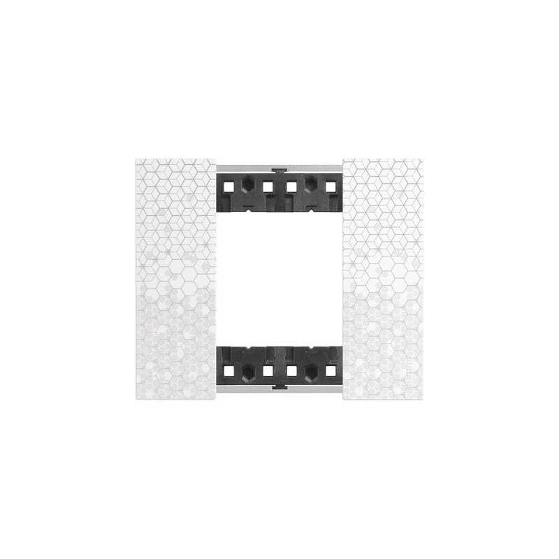 Placca Pixel Bticino Living Now due posti Tecnopolimero KA4802MW