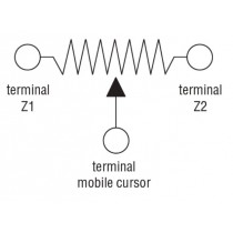 Potenziometro monoblocco foro 22mm con scala graduata 5Kohm Lovato LPCPA005 schema elettrico