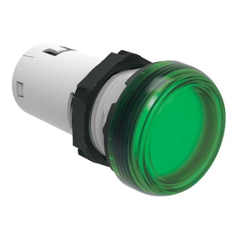 Indicatore luminoso monoblocco foro 22mm 24V ACDC verde Lovato LPMLB3