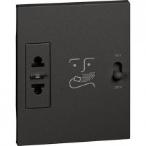 Presa per Rasoio con Trasformatore 115/230V Nero Bticino Living Now KG4177