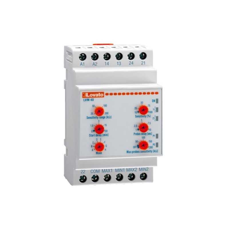 Rele' di livello monotensione 24V multifunzione ripristino automatico Lovato LVM40A024