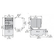 Rele' protezione motore sensibile alla mancanza di fase 0,6-1A Lovato 11RF91 dimensioni
