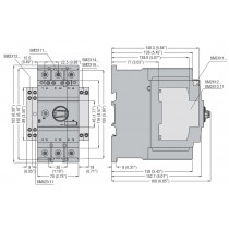 Salvamotore Lovato con regolazione termica 55-75A Lovato SM3R7500 dimensioni
