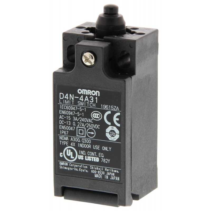 Finecorsa a scatto 1NA+1NC con testa piana Omron D4N1131