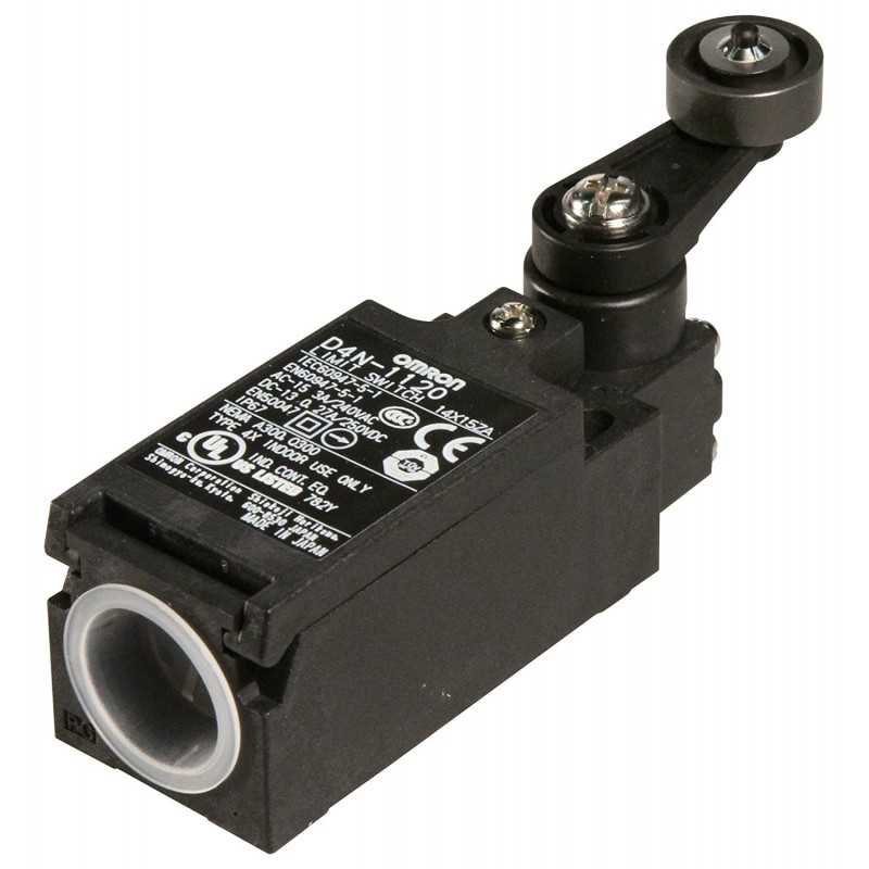 Finecorsa a scatto 1NA+1NC con azionatore braccio con rotella Omron D4N1120