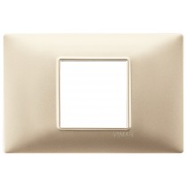 Placca Vimar Plana 2 posti centrali champagne opaco 14652.22