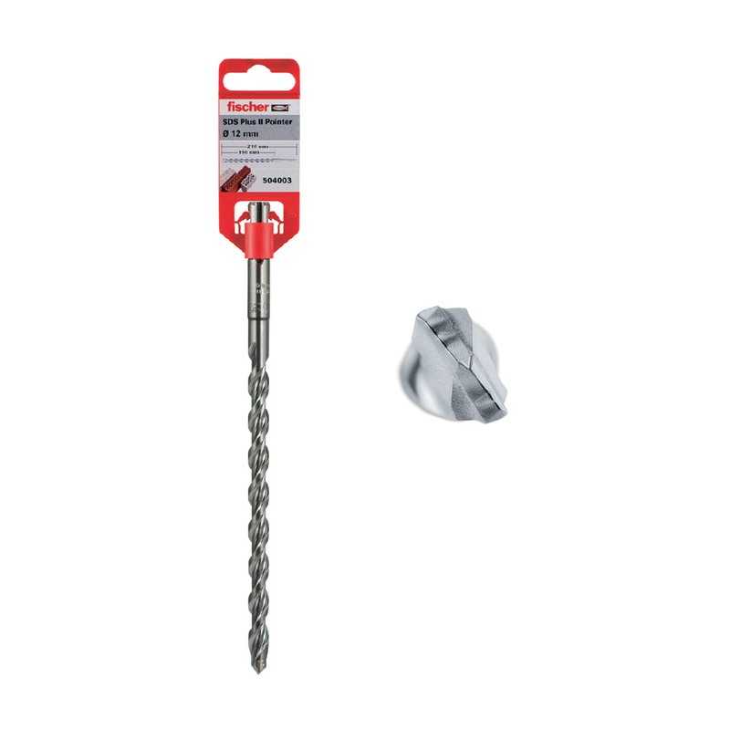 Punta in acciaio 10mm per martelli perforatori attacco SDS Fischer SDS Plus II 10/150/210
