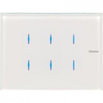 Comando a Sfioramento con 6 Tasti Capacitivi in Vetro Bianco Bticino Axolute HD4001N