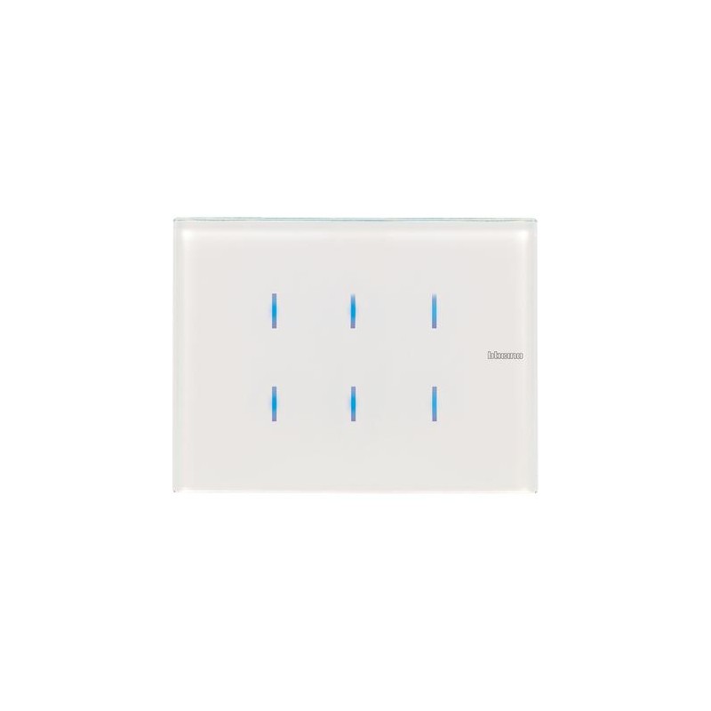 Comando a Sfioramento con 6 Tasti Capacitivi in Vetro Bianco Bticino Axolute HD4001N
