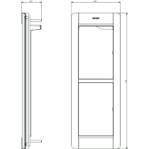 Supporto con Cornice 2 Moduli Serie Pixel Grigio ELVOX 41132.01