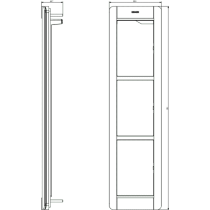 Supporto con Cornice 3 Moduli Serie Pixel Grigio ELVOX 41133.01