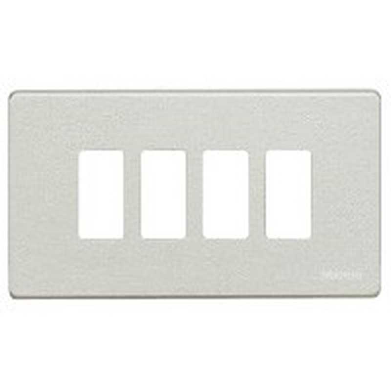 PLACCA 4 MODULI INOX TICINO MAGIC 504/4/X