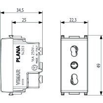 Presa Vimar Plana Silver 2P+T 16A P17/11 14203.SL