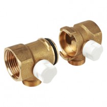 Coppia di collettori terminali con rubinetti 1 x 16 Giacomini R585TY105