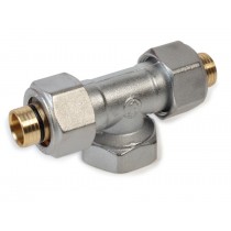 Raccordo a T filettato femmina 1/2 con adattatori 16 x 2 Giacomini R569MX048