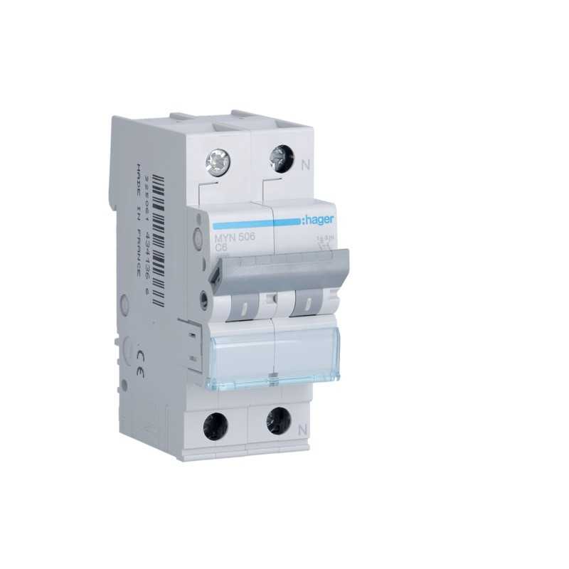 Magnetotermico 1 Polo+N 20A 4,5KA C 2 Moduli Hager MYN520