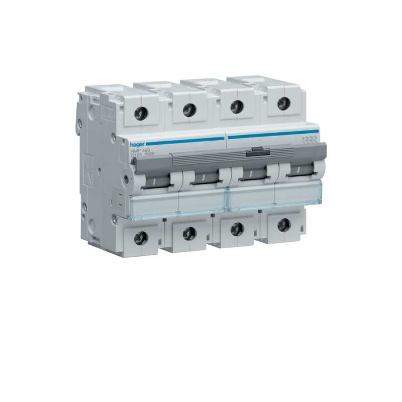 Magnetotermico 4 Poli 100A 10KA C 6 Moduli Hager HMF490