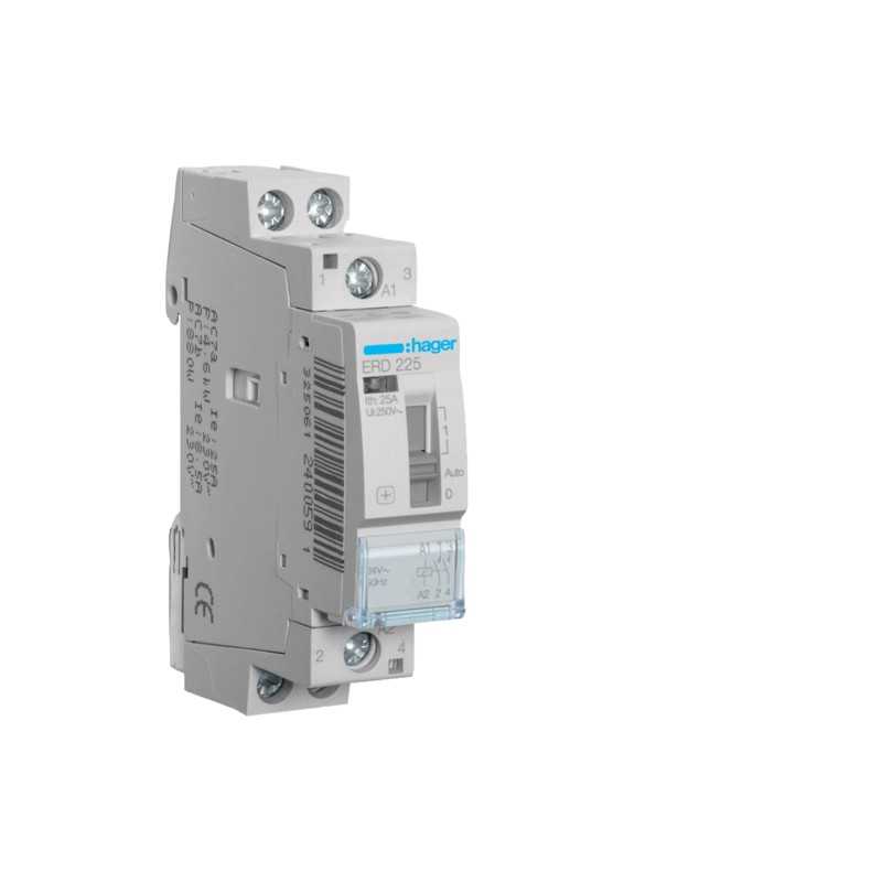 Contattore 25A 2NA 24VAC 1 Modulo comando manuale  Hager  ERD225