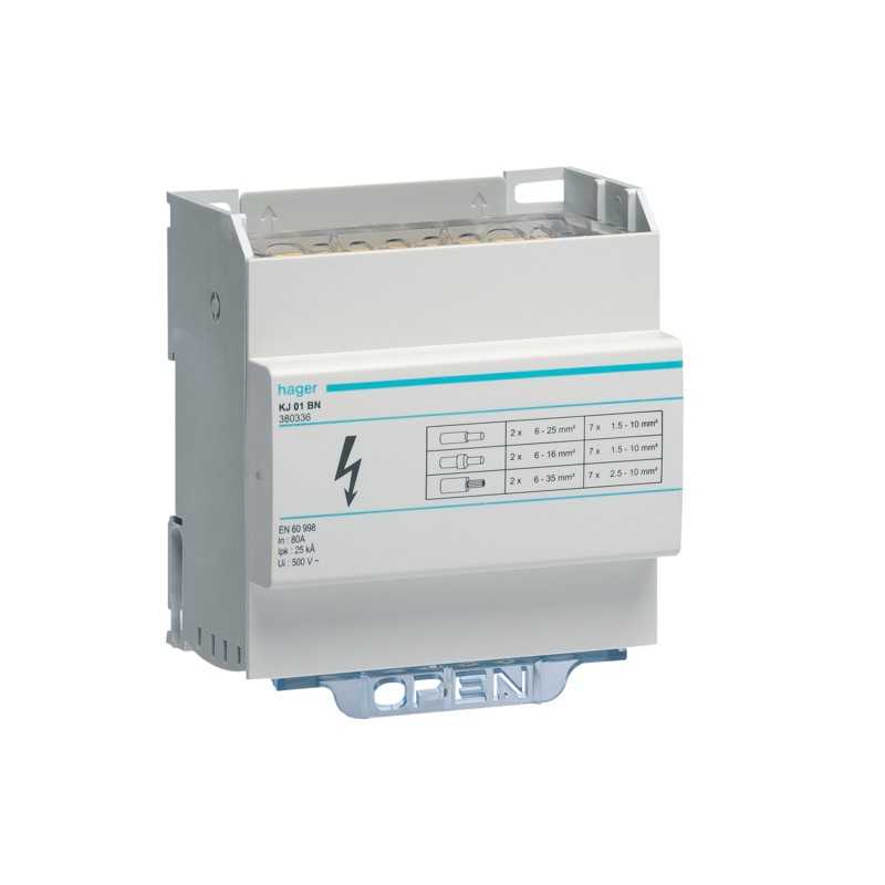 Ripartitore Modulare A Barrette Mobili 4X80A Hager KJ01BN