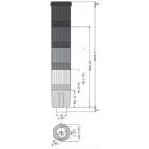 Colonna luminosa/sonora led integrato tre colori 24 Vdc Lovato 8LT4K05BG
