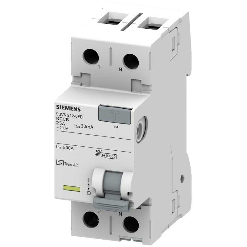 Interruttore differenziale puro 25A 0,03 Siemens 5SV53120FB