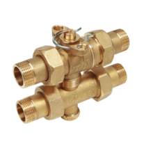 Valvola di zona a sfera a tre vie con attacchi maschio Giacomini R278