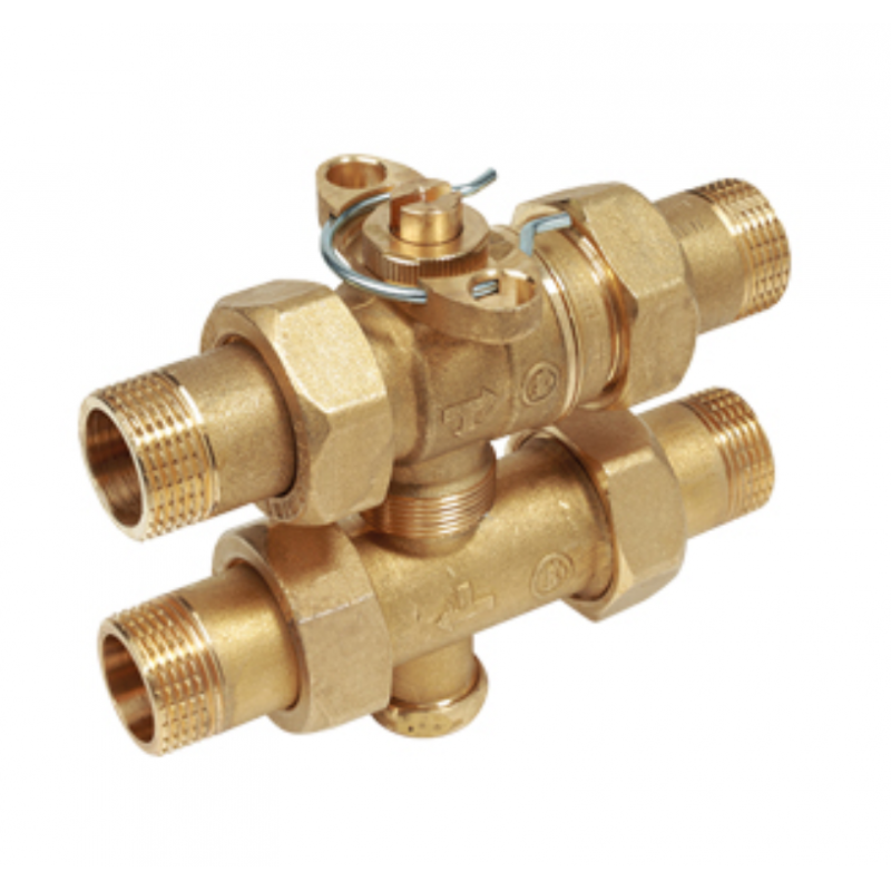 Valvola di zona a sfera a tre vie con attacchi maschio Giacomini R278