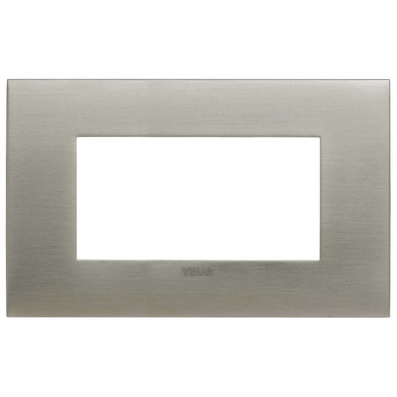 Placca Vimar Arkè fit 4 moduli Acciaio Spazzolato 19954.08