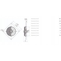 Aspiratore Elicoidale Industriale 380V 638mm con Portata di 9502Mc/h Vortice A-E636T
