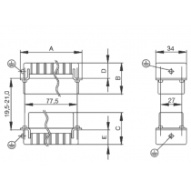Connettore Femmina a Vite 500V 16A Poli 16 HDC Weidmuller 1207700000