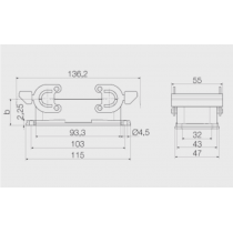 Custodia Connettore Base Passante IP65 Grandezza 6 Weidmuller 1208600000