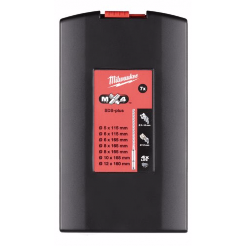 Cofanetto di 7 Punte per Muratura SDS-PLUS MX4 Milwaukee 4932478626