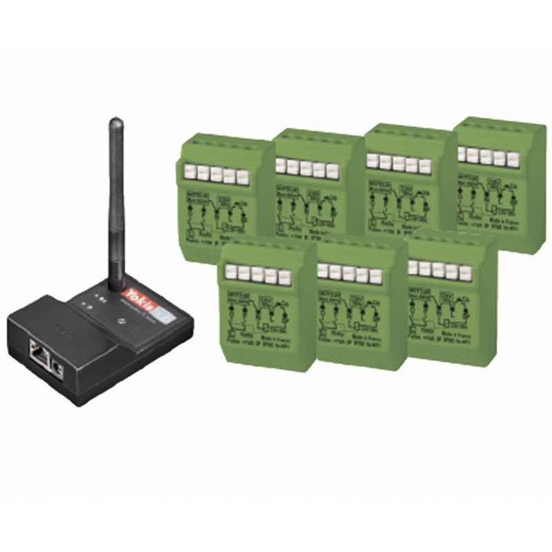 Kit via radio completo per il comando di 5 tapparelle Yokis 5454556