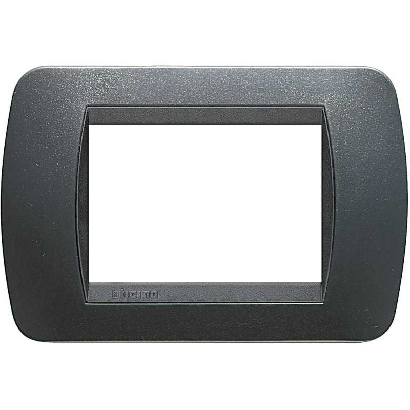 Placca 3 posti antracite in tecnopolimero Living International Bticino L4803PA