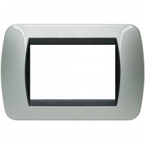 Placca 3 posti Alluminio Living International Bticino L4803AL
