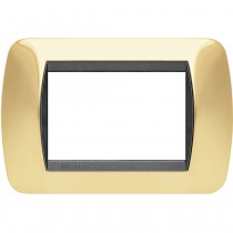 Placca 3 posti Oro Vero Living International Bticino L4803OR