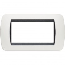 Placca 4 posti bianca in tecnopolimero Living International Bticino L4804PB