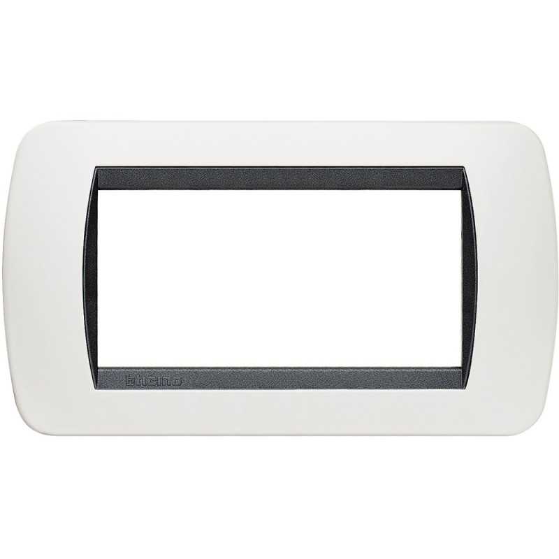 Placca 4 posti bianca in tecnopolimero Living International Bticino L4804PB