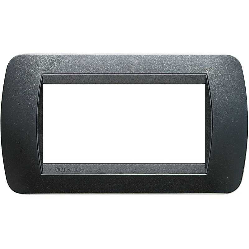 Placca 4 posti antracite in tecnopolimero Living International Bticino L4804PA